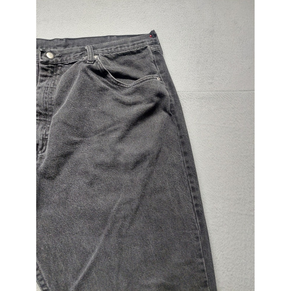 Wrangler Men Denim Jeans 42X30 Black Zip Button 5 Pockets High Rise Logo Outdoor - Picture 2 of 16